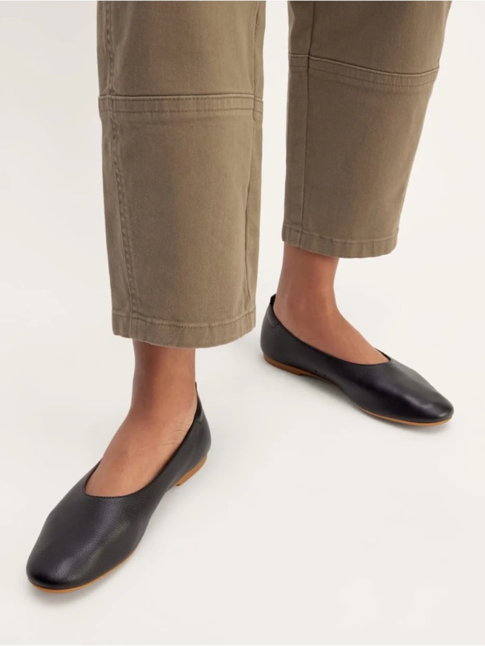Everlane Black Leather Ballet Flats